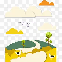 扁平化风景素材-空若网 扁平化风景素材-空若网