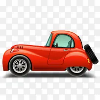 卡通红色小车矢量图-空若网 卡通红色小车矢量图-空若网