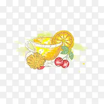 手绘柠檬茶饮料-空若网 手绘柠檬茶饮料-空若网