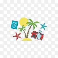 矢量海边旅游素材-空若网 矢量海边旅游素材-空若网