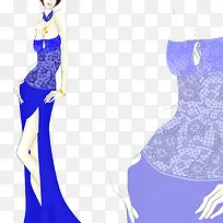 穿宝石蓝裙子的人-空若网 穿宝石蓝裙子的人-空若网