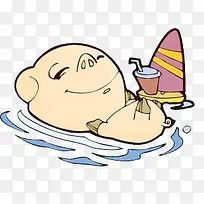 手绘游泳的动物-空若网 手绘游泳的动物-空若网