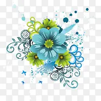 蓝色潮流花纹-空若网 蓝色潮流花纹-空若网