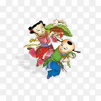 春节年画装饰高清免抠图素材-空若网 春节年画装饰高清免抠图素材-空若网