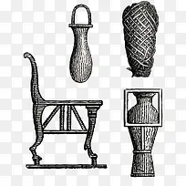 古埃及椅子和尖底瓶-空若网 古埃及椅子和尖底瓶-空若网