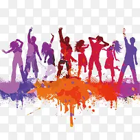 彩色男女剪影-空若网 彩色男女剪影-空若网