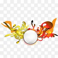 橙色圆形动感潮流花纹矢量图-空若网 橙色圆形动感潮流花纹矢量图-空若网