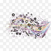 矢量彩色曲线和光点-空若网 矢量彩色曲线和光点-空若网