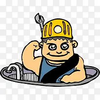 安装工人维修下水道素材-空若网 安装工人维修下水道素材-空若网