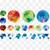 矢量彩色地球-空若网 矢量彩色地球-空若网