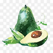 矢量手绘牛油果素材-空若网 矢量手绘牛油果素材-空若网
