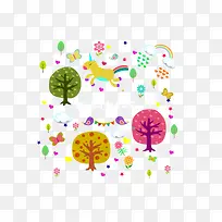 矢量卡通彩色童话元素-空若网 矢量卡通彩色童话元素-空若网