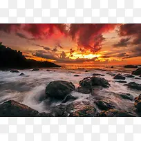 红色火烧云创意摄影-空若网 红色火烧云创意摄影-空若网