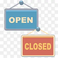 超市开门关门标牌矢量素材-空若网 超市开门关门标牌矢量素材-空若网