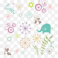 卡通大象底纹背景素材-空若网 卡通大象底纹背景素材-空若网