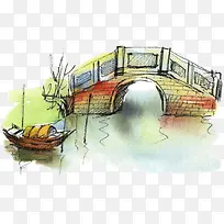 彩色水墨桥-空若网 彩色水墨桥-空若网