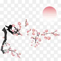 冬天矢量雪梅花素材-空若网 冬天矢量雪梅花素材-空若网