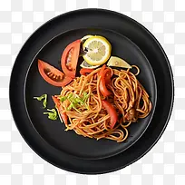 黑色美味食物简约家用陶瓷盘子-空若网 黑色美味食物简约家用陶瓷盘子-空若网