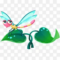 卡通树芽上的蚊子矢量图-空若网 卡通树芽上的蚊子矢量图-空若网