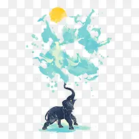 创意大象喷水艺术图案-空若网 创意大象喷水艺术图案-空若网