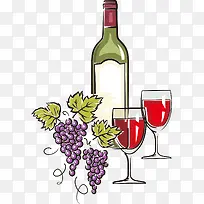 卡通手绘葡萄酒酒杯-空若网 卡通手绘葡萄酒酒杯-空若网