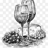 矢量手绘酒杯-空若网 矢量手绘酒杯-空若网