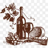 卡通手绘葡萄酒酒杯-空若网 卡通手绘葡萄酒酒杯-空若网