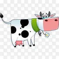 卡通方形可爱奶牛矢量图-空若网 卡通方形可爱奶牛矢量图-空若网