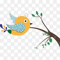 创意设计小鸟树枝矢量图-空若网 创意设计小鸟树枝矢量图-空若网