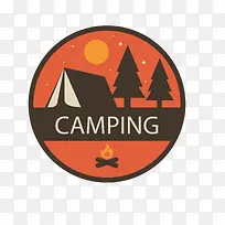 矢量暗色圆形英文野营标签图案-空若网 矢量暗色圆形英文野营标签图案-空若网