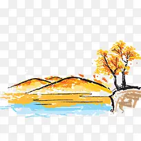 手绘插画秋天风景-空若网 手绘插画秋天风景-空若网