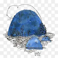 水彩插画-空若网 水彩插画-空若网