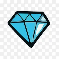 矢量手绘蓝色钻石素材-空若网 矢量手绘蓝色钻石素材-空若网