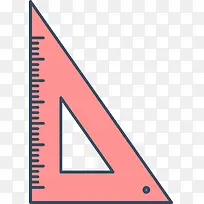 手绘粉色三角形尺子-空若网 手绘粉色三角形尺子-空若网