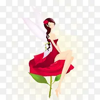 现代彩绘带翅膀的女孩花仙子-空若网 现代彩绘带翅膀的女孩花仙子-空若网