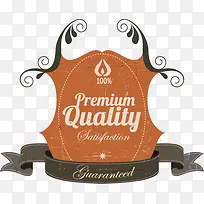 品质保证标牌褐色底纹-空若网 品质保证标牌褐色底纹-空若网