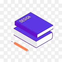 蓝色扁平化书本学习元素-空若网 蓝色扁平化书本学习元素-空若网