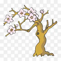 桃花树卡通免抠素材-空若网 桃花树卡通免抠素材-空若网