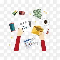 矢量扁平化手和商务元素-空若网 矢量扁平化手和商务元素-空若网