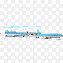 矢量飞机场手绘素材-空若网 矢量飞机场手绘素材-空若网