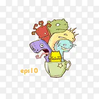 抽象卡通动物-空若网 抽象卡通动物-空若网