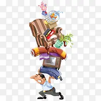 创意搬家插画-空若网 创意搬家插画-空若网