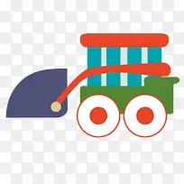 矢量卡通推土机扁平化挖掘机-空若网 矢量卡通推土机扁平化挖掘机-空若网