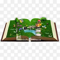一本书中的绿色卡通教育-空若网 一本书中的绿色卡通教育-空若网