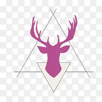 矢量线条卡通羊头三角形-空若网 矢量线条卡通羊头三角形-空若网