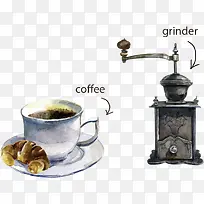 矢量手绘咖啡手磨机-空若网 矢量手绘咖啡手磨机-空若网