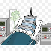 生病住院插画-空若网 生病住院插画-空若网