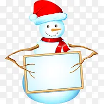手拿标牌的雪人-空若网 手拿标牌的雪人-空若网