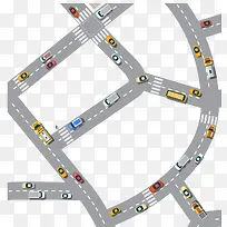 矢量鸟瞰公路车辆素材-空若网 矢量鸟瞰公路车辆素材-空若网