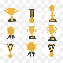 扁平化奖杯和奖牌-空若网 扁平化奖杯和奖牌-空若网